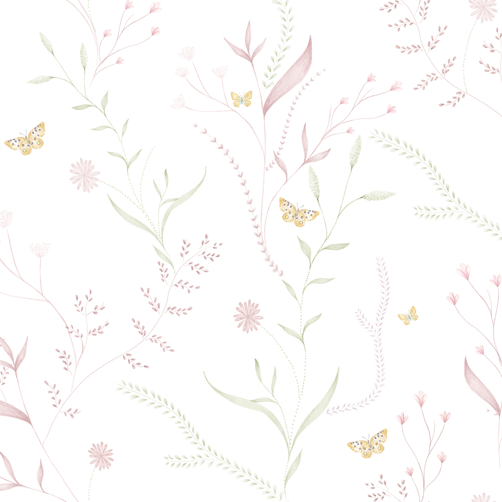 ideias de papel de parede floral delicado para quarto