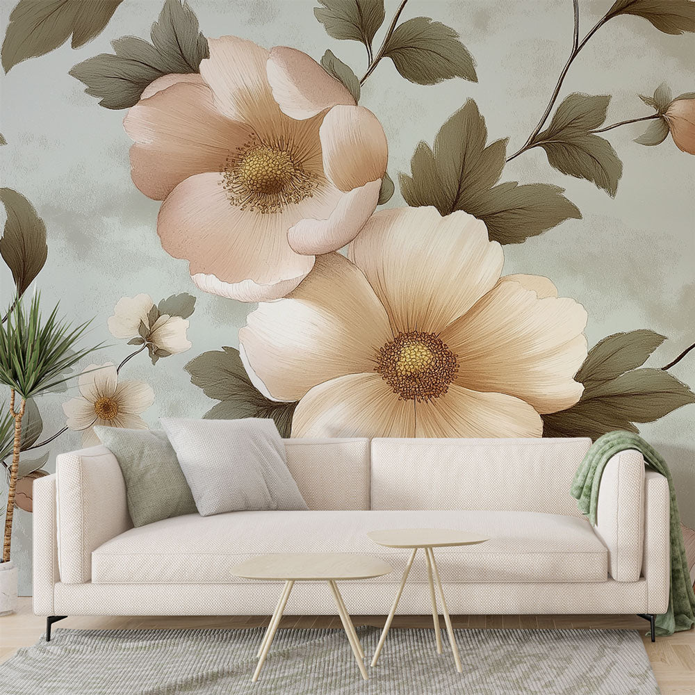 papel de parede floral delicado