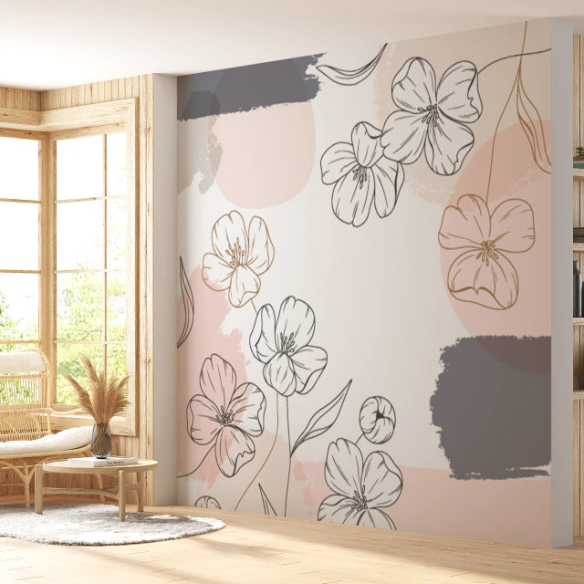 preço médio papel de parede floral delicado m2