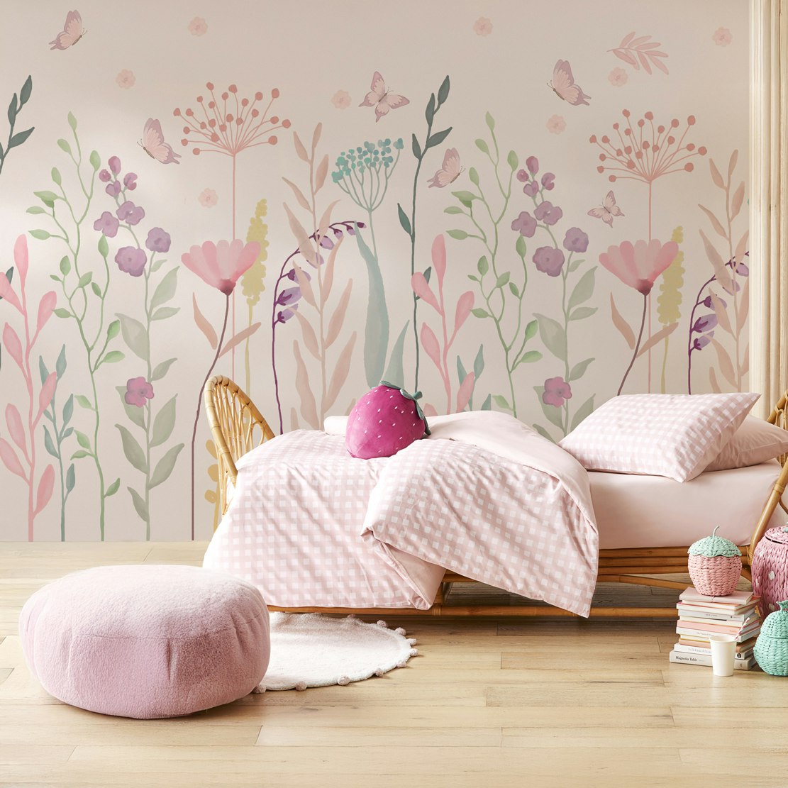 papel de parede floral delicado adesivo para cozinha