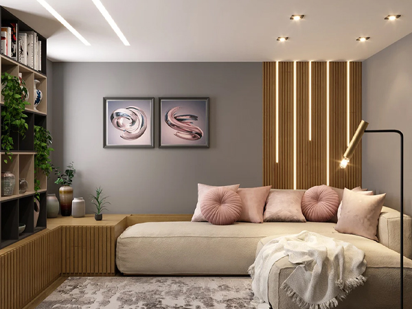 como fazer parede de destaque com painel ripado