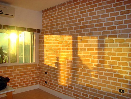 ideias de parede de tijolinho fake para sala