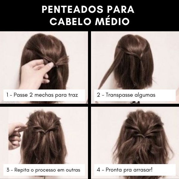 penteados para o dia a dia cabelo médio