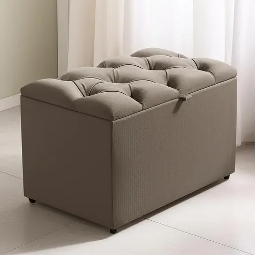 Puff baú de veludo