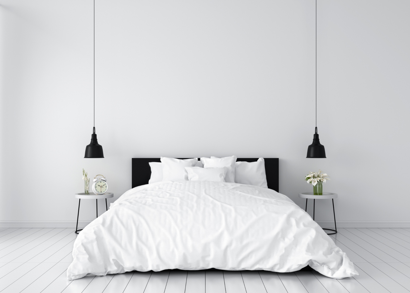 ideias de decoração quarto monocromático branco