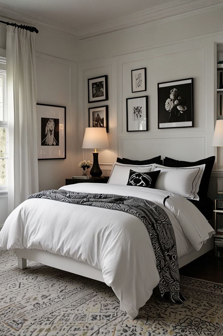 como usar diferentes texturas em quarto branco