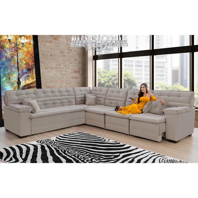 sofá de canto reclinável