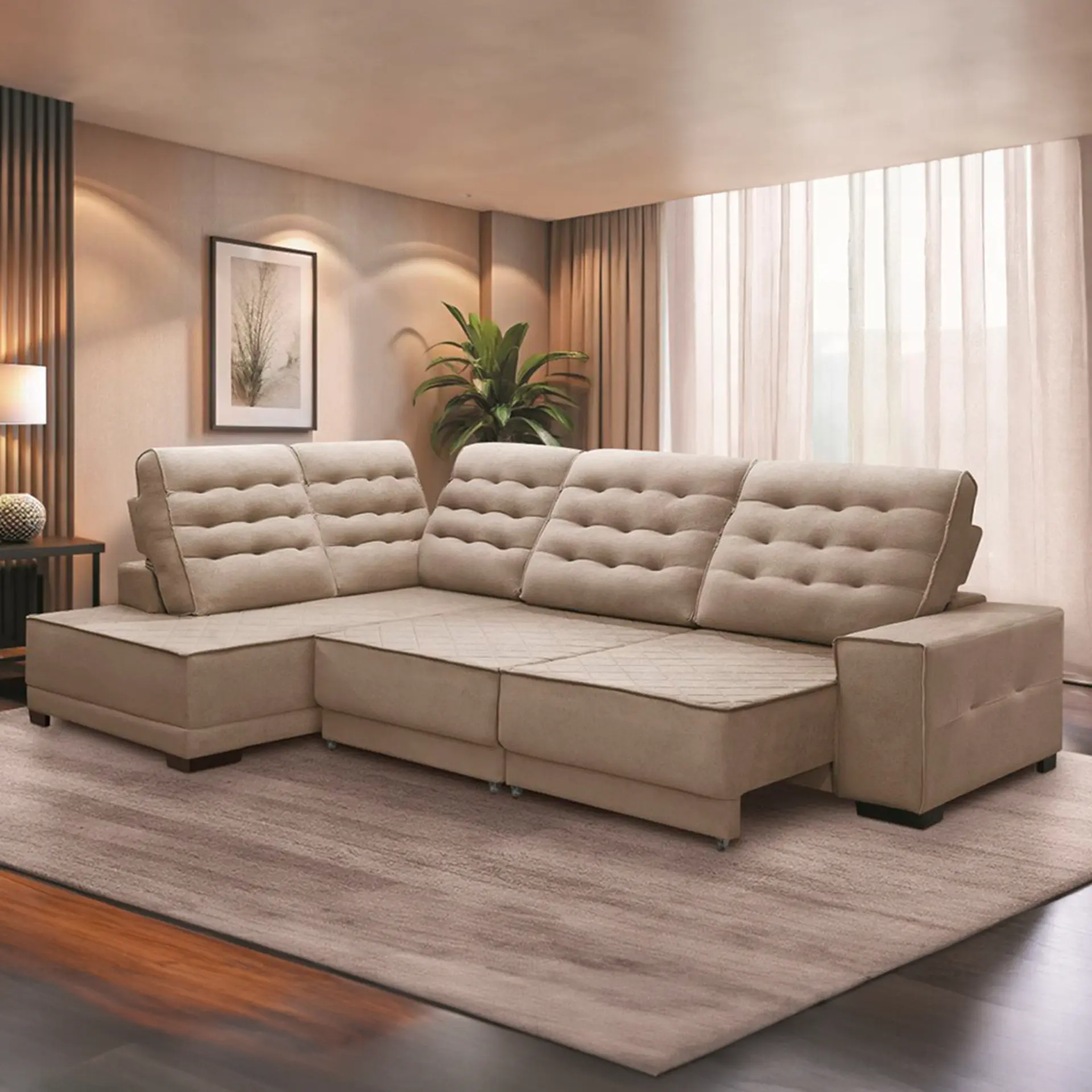 sofá de canto com molas