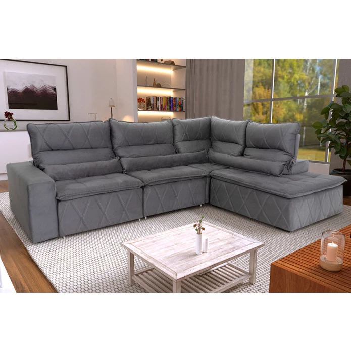 sofá de canto bipartido