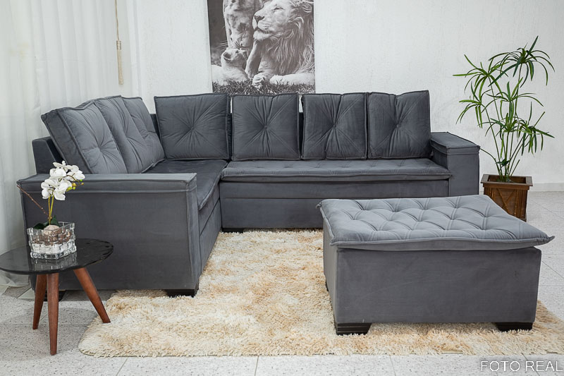 sofá de canto com molas ensacadas