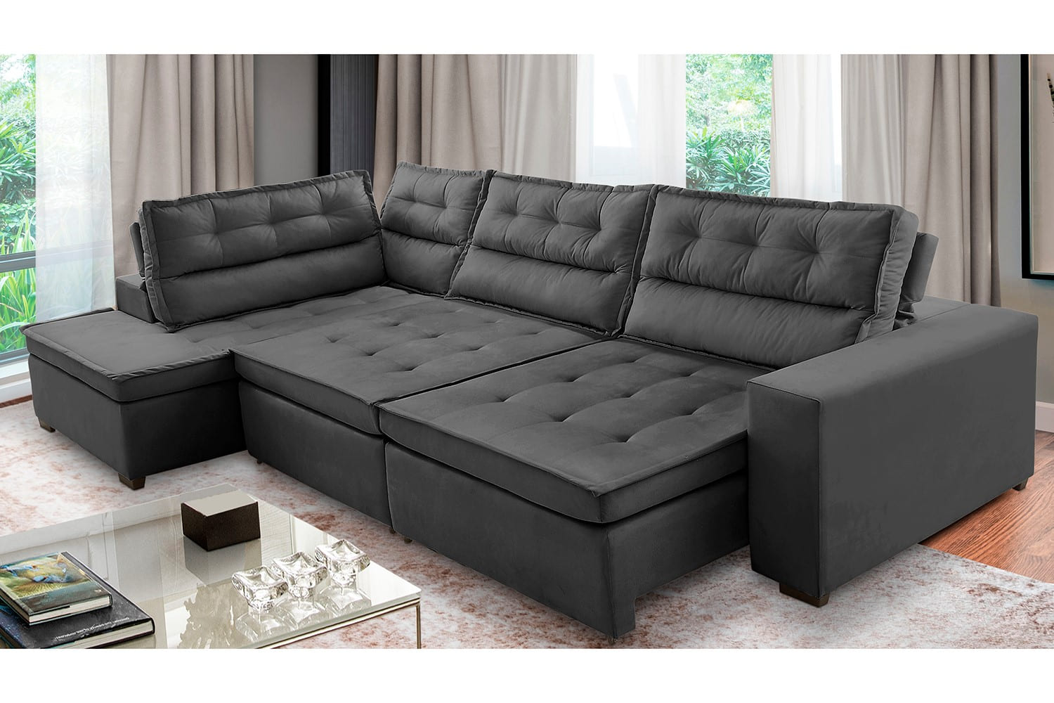 sofá de canto com chaise