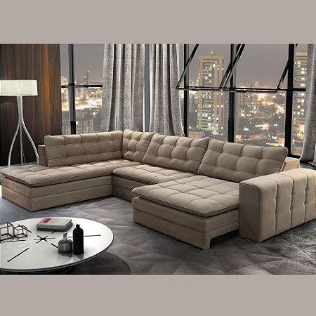 sofá de canto cinza